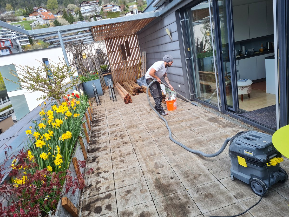 Vorbereitung der Terrassenfläche